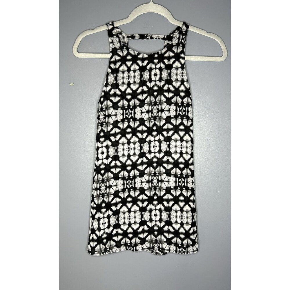 Sanctuary‎ Shibori Tie Dye Cross Back Tank Blouse Top Women Small Inkblot Flowy